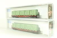 8044kato Pack of Two Bogie Container Wagons, Type CHIKI 5000 of the JNR