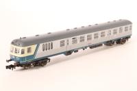 8140K 2nd class control cab car, type BDnrzf 740.2 of the DB in 'silverfish' livery