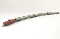 81414 Class V100 with Three Passenger Coaches
