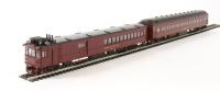 81423 American EMC gas electric doodlebug loco with trailer coach in Boston & Maine maroon livery