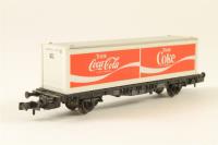 8243 Flat container wagon (Lgs) container car of Coca-Cola - black, white & red