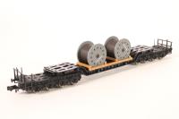 8299 Eight-axle low loader wagon with cable drum load of the DB