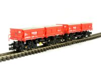 853010 Set of 2 Type Fans128 high capacity self unloading hopper wagons of the DB AG in red "Railion" livery