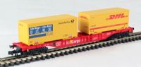 868250 Container and container exchange wagon of the DB AG in "Deutsche Post" and "DHL" livery