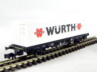 878240 Class Lgjs598 container wagon of the German DB in "Wurth" white livery Epoch V