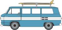 87CG61001 Chevrolet Corvair Greenbier passenger wagon 1961 in Turquoise & Cameo white - with surfboard