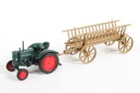 8930131 Hanomag R16 Tractor with Open Sided Trailer