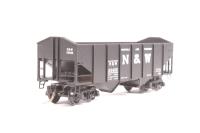 91010-38482 2-bay ribbed side peaked end open hopper of the Norfolk & Western - black 38482
