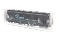 93070 3-bay ACF centerflow 4650 cf round hatch covered hopper of Cancarb - black 74073