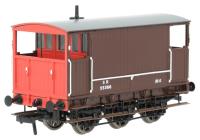 SECR 6-wheel brake van in SR brown with red ends and small lettering - 55366
