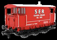 931025 SECR 6 Wheel Brake Van - No. 1010 - SER Red (as-preserved on the K&ESR)