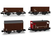 SR freight train pack SECR brake van and three SECR wagons in SR livery (post-1936)