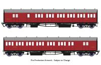 GWR B Set coaches in BR crimson - pack of 2 - 6365 & 6366