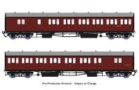 GWR B Set coaches in BR plain maroon - pack of 2 - W6455W & W6456W