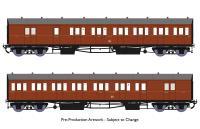 GWR B Set coaches in GWR wartime brown 'Kingsbridge Branch No.2' - pack of 2 - 6453 & 6454