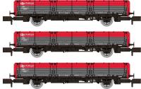 OAA 45t open wagons in BR Railfreight red & grey - pack of 3 - 100020, 100004 & 100081