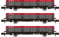 OAA 45t open wagons in BR Railfreight red & grey - pack of 3 - 100005, 100021 & 100055