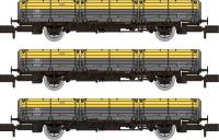 OAA 45t open wagons in BR Civil Link departmental grey & yellow - pack of 3 - DC100065, KDC100054 & 100090