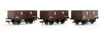967237 Set of 3 SECR 12 Ton 7 Plank Mineral Wagons (SR Diagram 1358) - SR Brown Livery