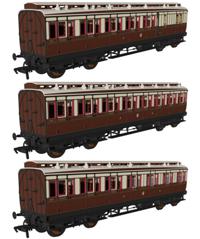 978013 48 GWR ‘Evolution’ Bogie Coach Non-Corridor Carriage No.837, No.1356 & No.8087 3-Pack
