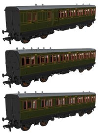 978213 Evolution' 48' SR Olive Non-Corridor Carriage Triple Pack