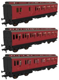 978225 Evolution' 48' BR Crimson Non-Corridor Carriage No.E51876E, E52305E & E51366E Triple Pack