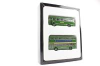 London Transport Museum Set 2, green Daimler Fleetline and Bristol LS buses - Pre-owned - Like new