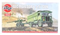 A01314V AEC Matador and 5.5 inch gun - Airfix Classics range - plastic kit