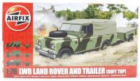 A02322 Long Wheelbase Landrover (Soft Top) & GS Trailer with British Army marking transfers.