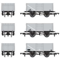 16t steel mineral hoppers Diag 1/109 in BR Freight grey with original text on black panels - pack of 3 (G)