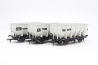 HUO 24.5t coal hoppers in BR grey with pre-TOPs numbering - Pack M - pack of three