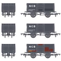 16t steel mineral hoppers Diag 1/109 in NCB Onllywn Colliery overall slate grey - pack of 3 (I)
