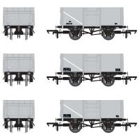 16t steel mineral hoppers Diag 1/109 in BR Freight grey with original text on black panels - pack of 3 (J)