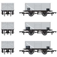 16t steel mineral hoppers MCO in BR Freight grey with TOPS data panel - pack of 3 (M)