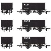 16t steel mineral hoppers Diag 1/108 in NCB Bates Colliery black - pack of 3 (R)