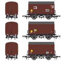 10 ton Diag. 1479 Banana Vans in BR bauxite (1961 onwards condition) - pack of 3
