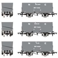 20 ton Diag P7 Coal Hopper wagons in NER grey (1911 to 1922 condition) - pack of 3