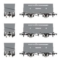 20 ton Diag P7 Coal Hopper wagons in NER grey (1904 to 1910 condition) - pack of 3