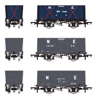 20 ton Coal Hopper wagons in NER blue (1910 to 1922 condition) and LNER grey (1923 to 1937 condition) - pack of 3