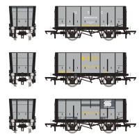 20 ton DGM 12 Coal Hopper wagons in United Steel Company grey - pack of 3