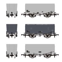 20 ton DGM 12 Coal Hopper wagons in BR grey & ex-NER grey - pack of 3