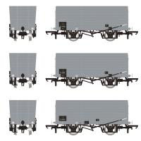 20 ton DGM 12 Coal Hopper wagons in BR grey with black panels - pack of 3