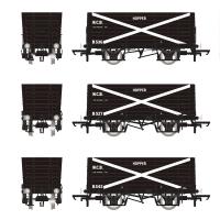 20 ton Diag P7 Coal Hopper wagons in NCB black with white cross - pack of 3