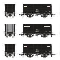 20 ton Diag P7 Coal Hopper wagons in NCB black with white planks - pack of 3