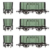 20 ton BSC (Internal User) Coal Hopper wagons in pale green with black ironwork - pack of 3
