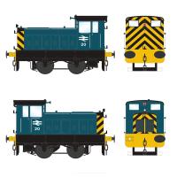 Ruston 88DS 4wDM shunter 20 in BR blue with wasp stripes
