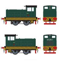 Ruston 88DS 4wDM shunter P4937 in Babcock & Wilcox industrial dark green with wasp stripes