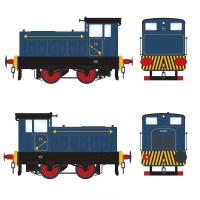 Ruston 88DS 4wDM shunter unnumbered in NEI-Clark Champman lined blue with wasp stripes