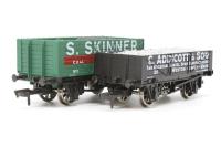 B000-ADDSKIN S Skinner 7 plank wagon and C Addicott & Son 4 plank wagon - Westons Railways Collection
