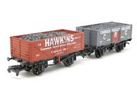 Pack of 2 x 7-Plank Open Wagons - 'CRC' & 'Hawkins' - special edition of 200 for Tutbury Jinny